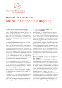 Die Neue Grippe – die Impfung - Praxis Dres. med. Borcherding