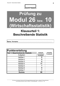 Prüfung zu (Wirtschaftsstatistik)