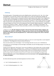 Einleitung Was ist Demut?