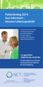 Patiententag 2014 Gut informiert – bessere Lebensqualität!