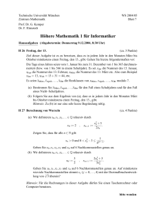 HM1 WS 2004/05 Blatt 7 - Höhere Mathematik an der TUM