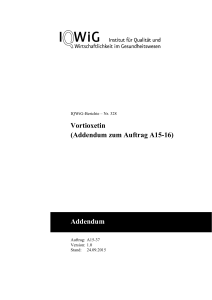 Vortioxetin - Addendum zum Auftrag A15-16