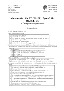 Mathematik I für ET, WI(ET), SpoInf, iSt, BEd.ET, CE