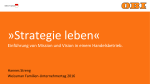 Einführung von Mission und Vision in einem Handelsbetrieb.