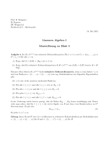 Linearen Algebra I Musterlösung zu Blatt 5