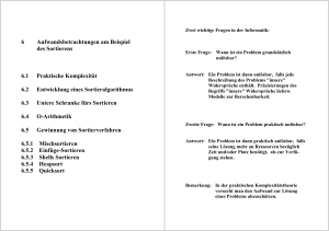 6 Aufwandsbetrachtungen am Beispiel des Sortierens 6.1