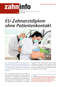 EU-Zahnarztdiplom ohne Patientenkontakt
