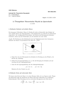 3. ¨Ubungsblatt Theoretische Physik im Querschnitt