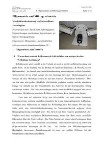 Ellipsometrie und Mikrogravimetrie - Institut für Physikalische Chemie