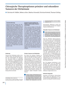 Chirurgische Therapieoptionen primärer und sekundärer Tumoren