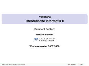 Vorlesung Theoretische Informatik II