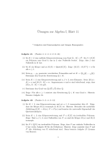 Übungen zur Algebra I, Blatt 11