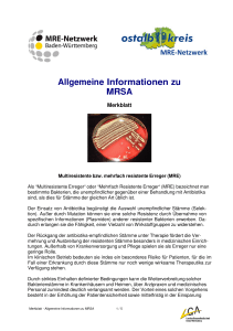 Allgemeine Informationen zu MRSA