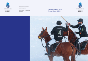 Geschäftsbericht 2016 annual report 2016 - Bendura-Bank