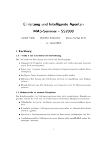 Einleitung und Intelligente Agenten MAS-Seminar