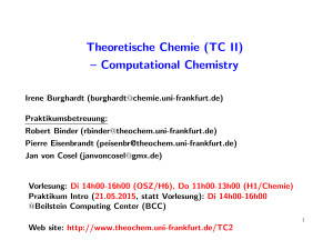 Theoretische Chemie (TC II) – Computational Chemistry