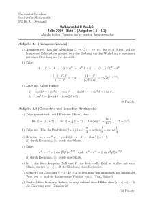 Aufbaumodul II Analysis SoSe 2010 Blatt 1 (Aufgaben 1.1