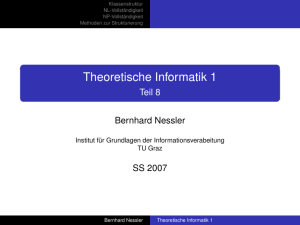 Theoretische Informatik 1 - Institut für Grundlagen der