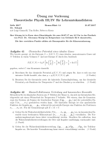 ¨Ubung zur Vorlesung Theoretische Physik III/IV für
