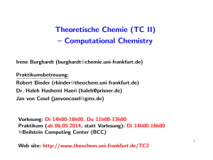 Theoretische Chemie (TC II) – Computational Chemistry