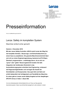 Lenze_Presseinformation Safety