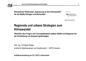 Regionale und urbane Strategien zum Klimawandel