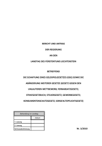 bericht und antrag der regierung an den landtag des