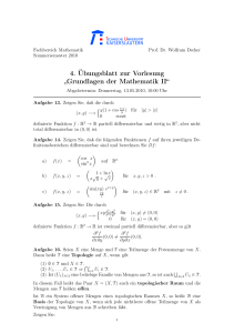 4. Übungsblatt zur Vorlesung „Grundlagen der Mathematik II“