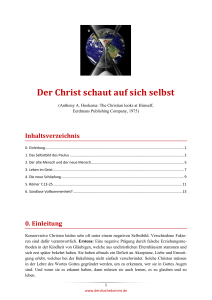 Der Christ schaut auf sich selbst