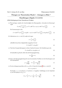 Übungen zur Theoretischen Physik 1 – Lösungen zu Blatt 7