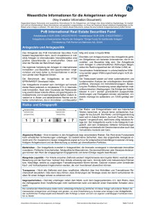 Wesentliche Informationen für die Anlegerinnen und Anleger PvB
