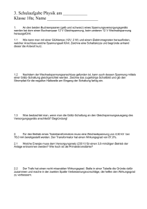 3. Schulaufgabe Physik am ______ Klasse 10a