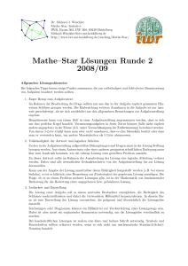 Mathe–Star Lösungen Runde 2 2008/09 - IWR Heidelberg