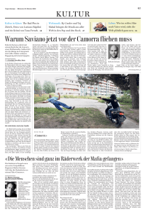 KULTUR Warum Saviano jetzt vor der Camorra