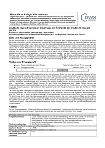 Wesentliche Anlegerinformationen Deutsche Invest I