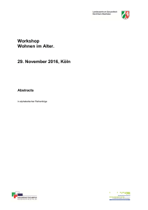 Workshop Wohnen im Alter. 29. November 2016, Köln