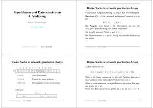 Algorithmen und Datenstrukturen 4. Vorlesung