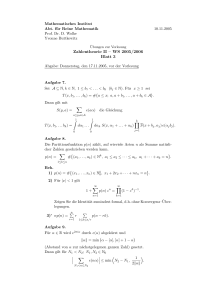 Zahlentheorie II – WS 2005/2006 Blatt 3