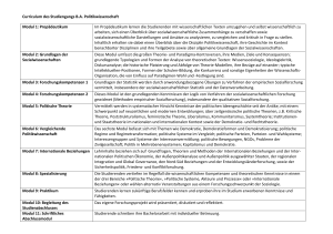 Curriculum des Studiengangs B.A. Politikwissenschaft Modul 1