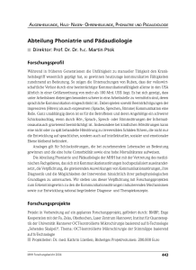 Abteilung Phoniatrie und Pädaudiologie