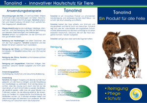 Tanolind - innovativer Hautschutz für Tiere Tanolind Ein Produkt für