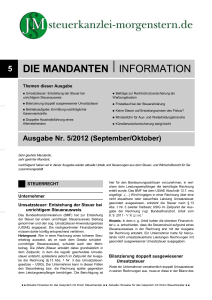 5 die mandanten iinformation - Steuerkanzlei Jörg Morgenstern