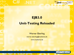 EJB3.0 - Unit-Testing Reloaded (G4)