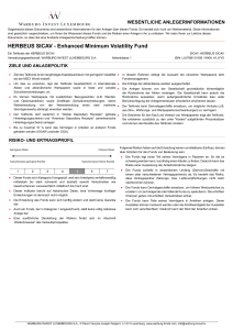 HERBEUS SICAV - Enhanced Minimum Volatility - Warburg