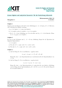 Lineare Algebra und analytische Geometrie I für die Fachrichtung