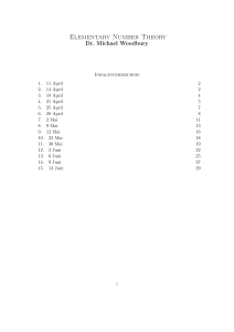 Elementary Number Theory