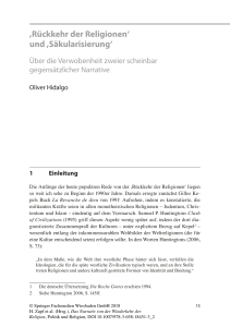 Rückkehr der Religionen` und ,Säkularisierung`