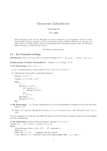 Elementare Zahlentheorie - sigma