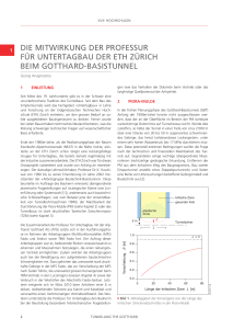 die mitwirkung der professur für untertagbau der eth zürich beim