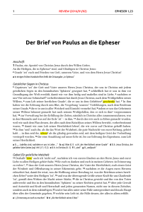 Der Brief von Paulus an die Epheser